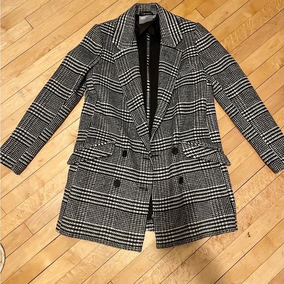 ASOS DESIGN Black & White coat in US size 6 - Picture 4 of 6